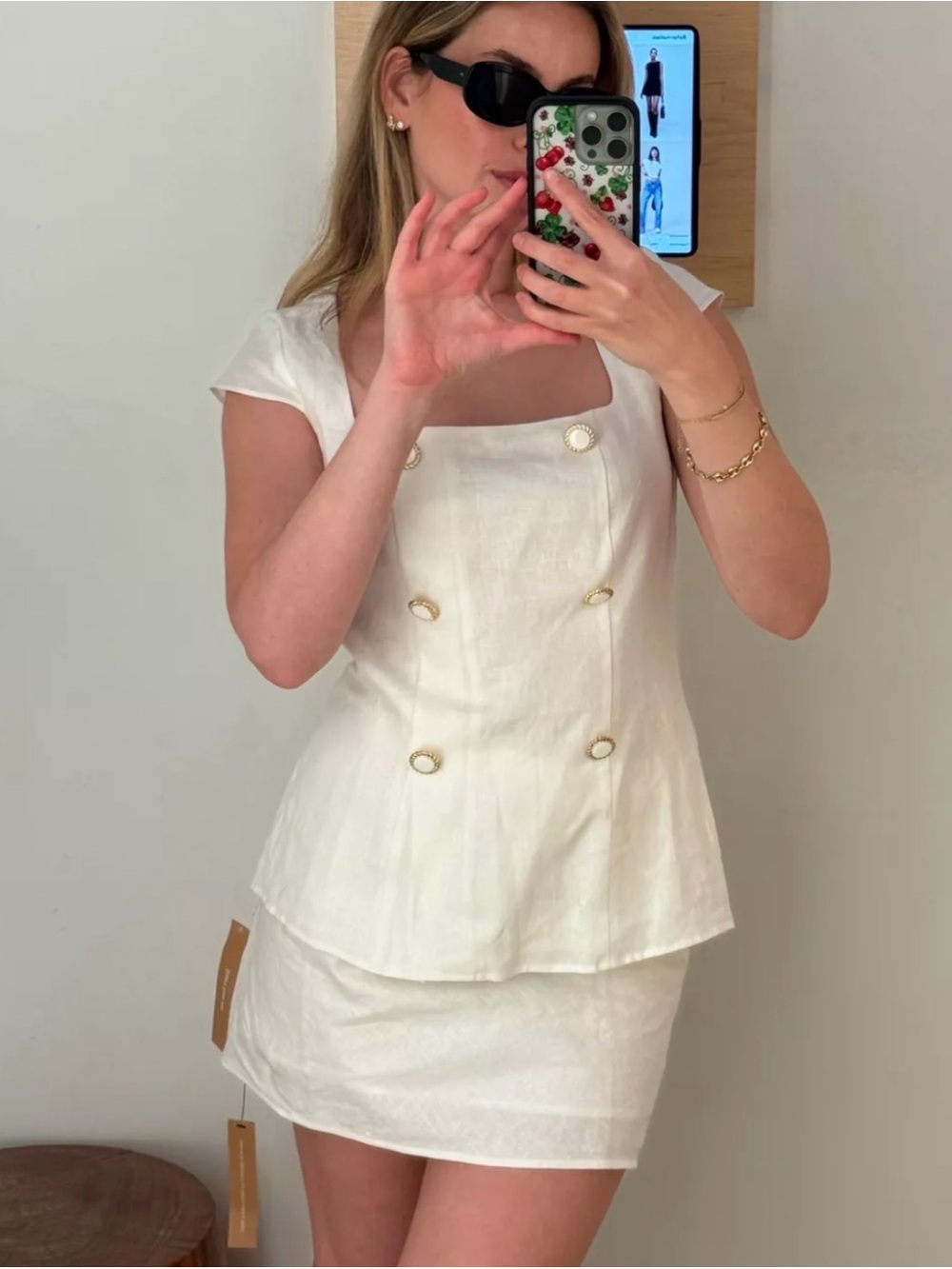Reformation White Linen-Blend top NWT